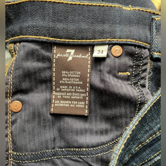 New Women's 7 For All Mankind Jeans Slim Straight Ankle leg In Blue SZ 24 - Picture 11 of 13